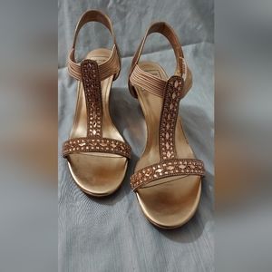 Embellished Rose Gold Sz 10M Sandals